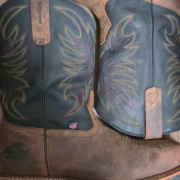 Thorogood Men's American Heritage Black and Crazy Horse Waterproof Square Steel - Picture 1 of 5